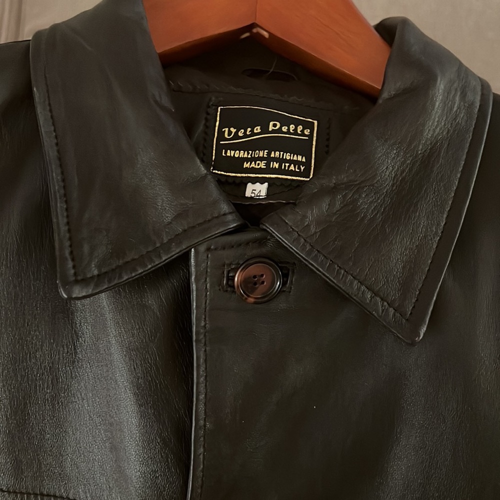 MEN’s AUTHENTIC ITALIAN made LEATHER Jacket European Size 54 - Picture 12 of 13